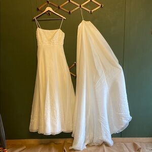 Elegant White Spaghetti Strap Dress size 10